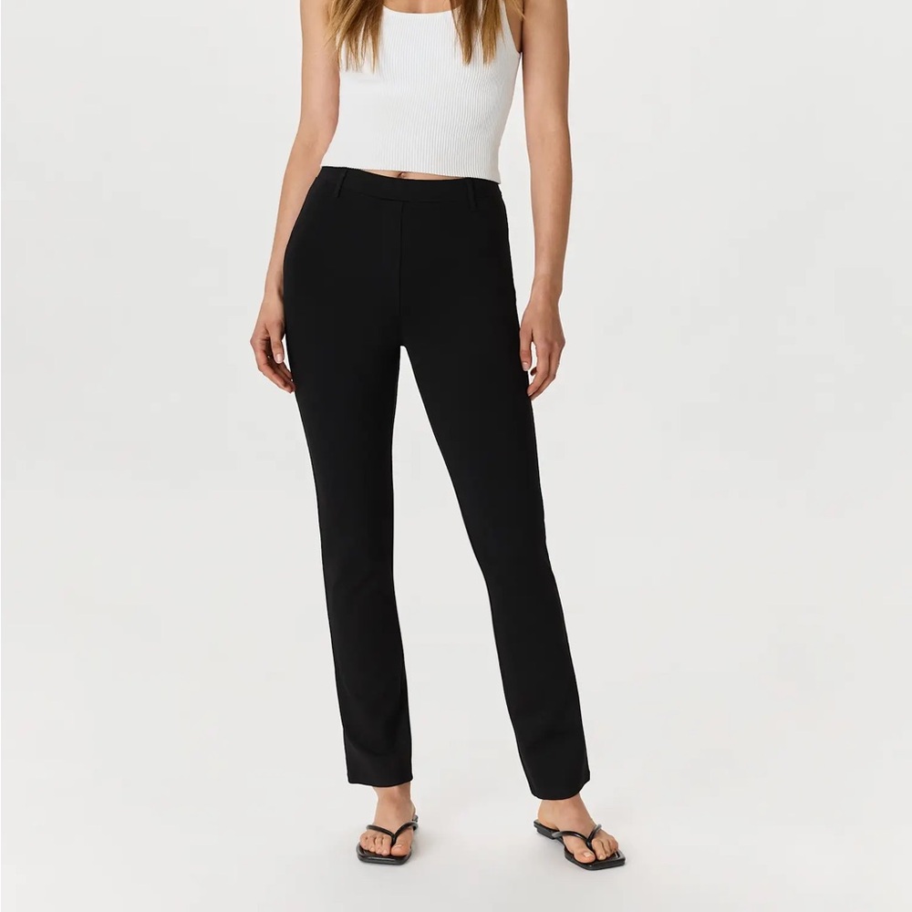 Quince ultra stretch ponte straight leg black pant